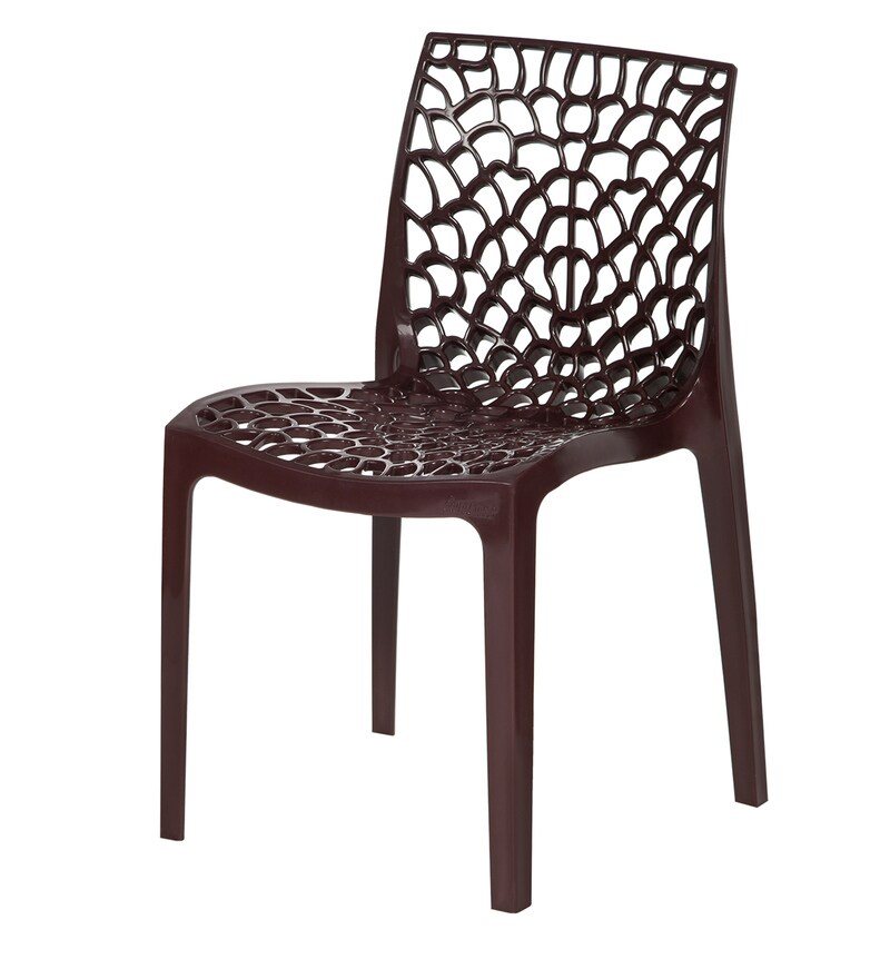 Buy Web Folding Patio Table Chair Set In Globus Brown Colour By