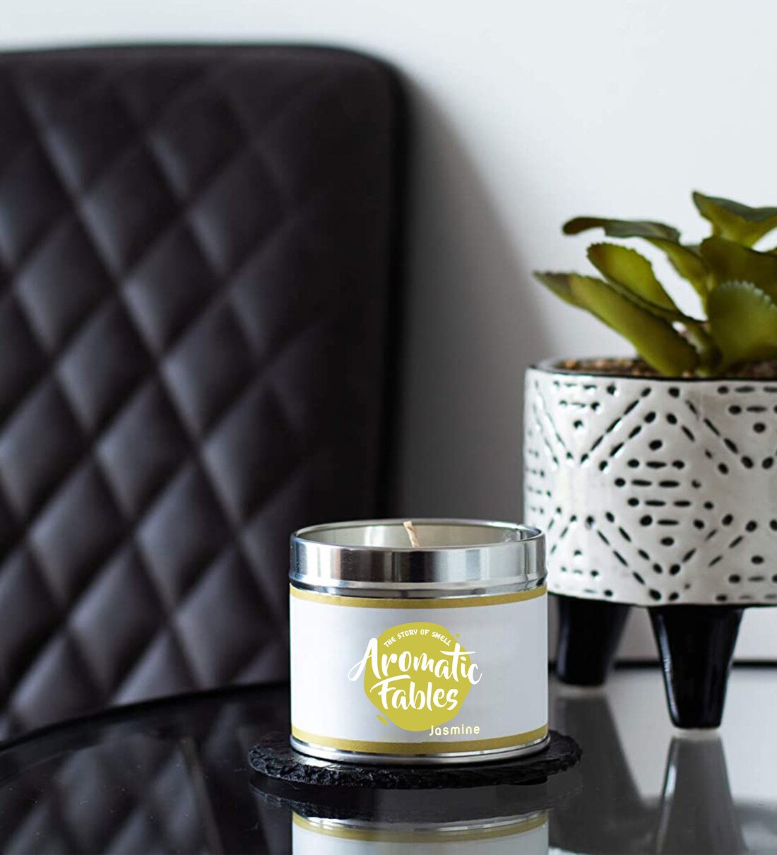 Buy White Glass Jasmine Aroma Scented Candles by Aromatic Fables at 71