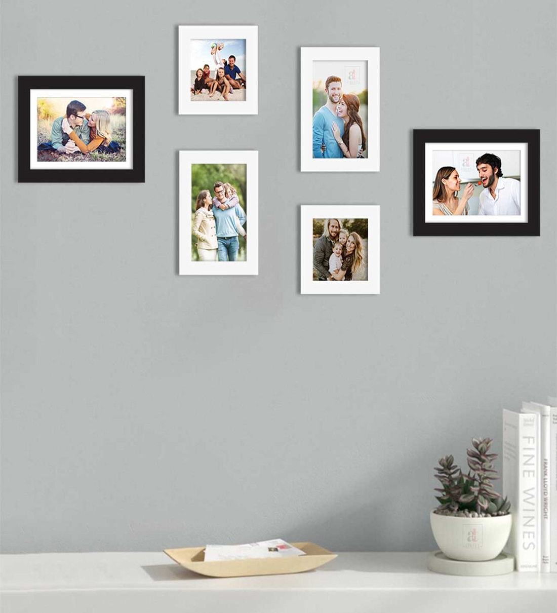 Buy White Polyresin Individual Melody Set Of 6 Collage Photo Frames at ...