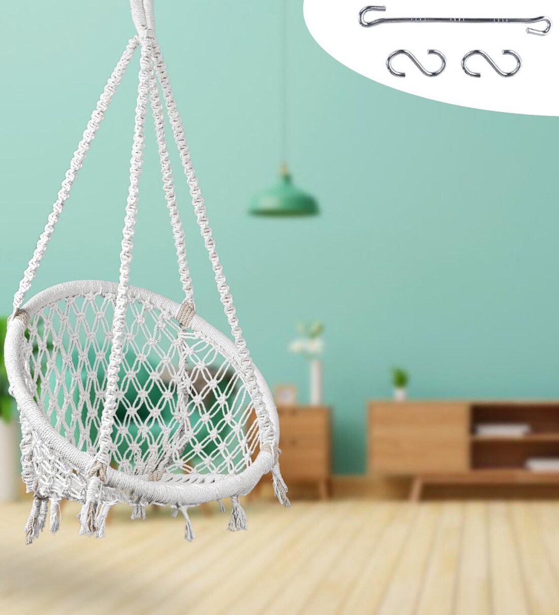 Buy Round Fabric Swing in White Colour at 14 OFF by Swingzy Pepperfry