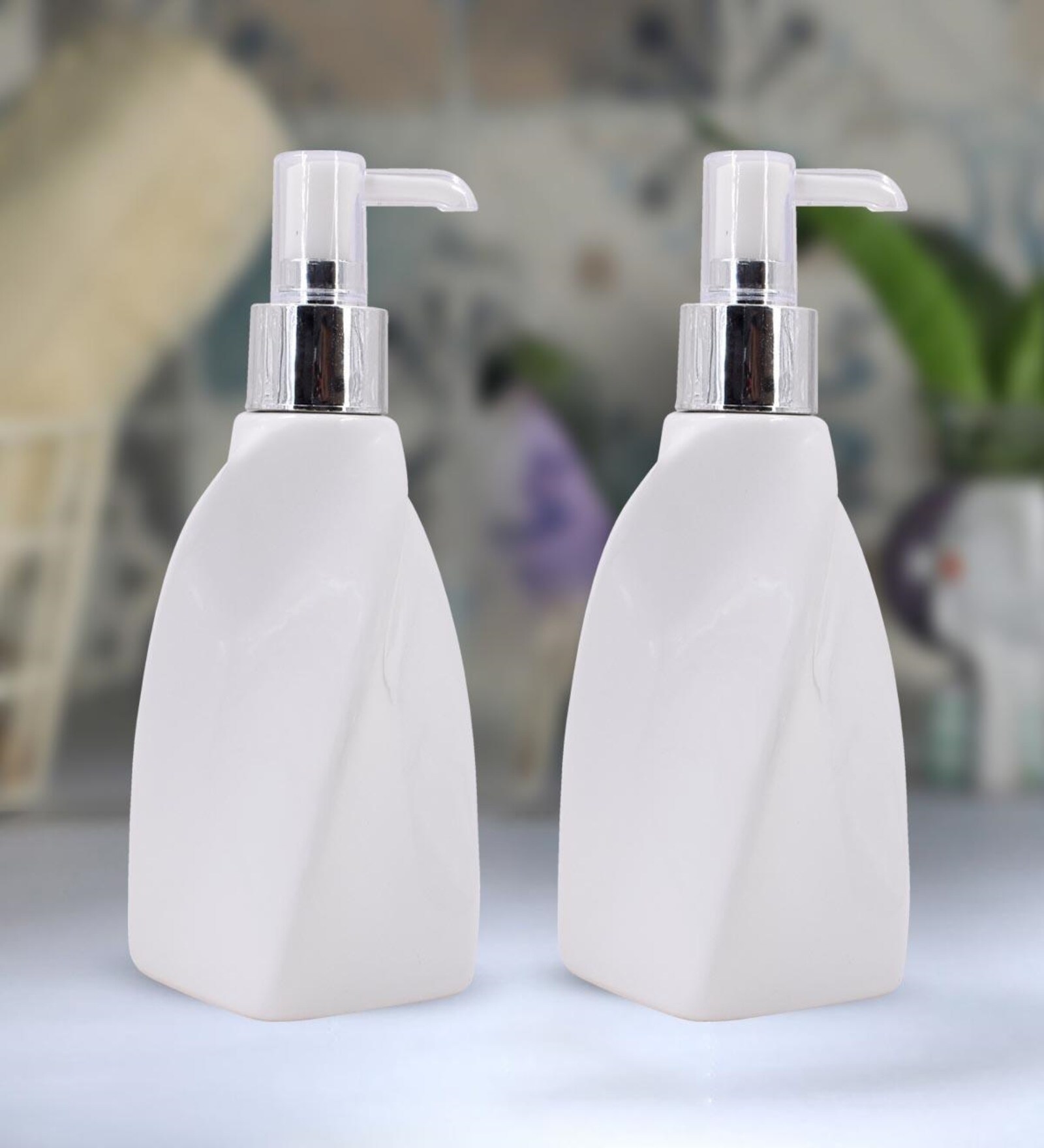 Buy White 300 ml Ceramic Liquid Soap Dispenser (Set of 2) by Kookee at 20 OFF by Kookee Pepperfry