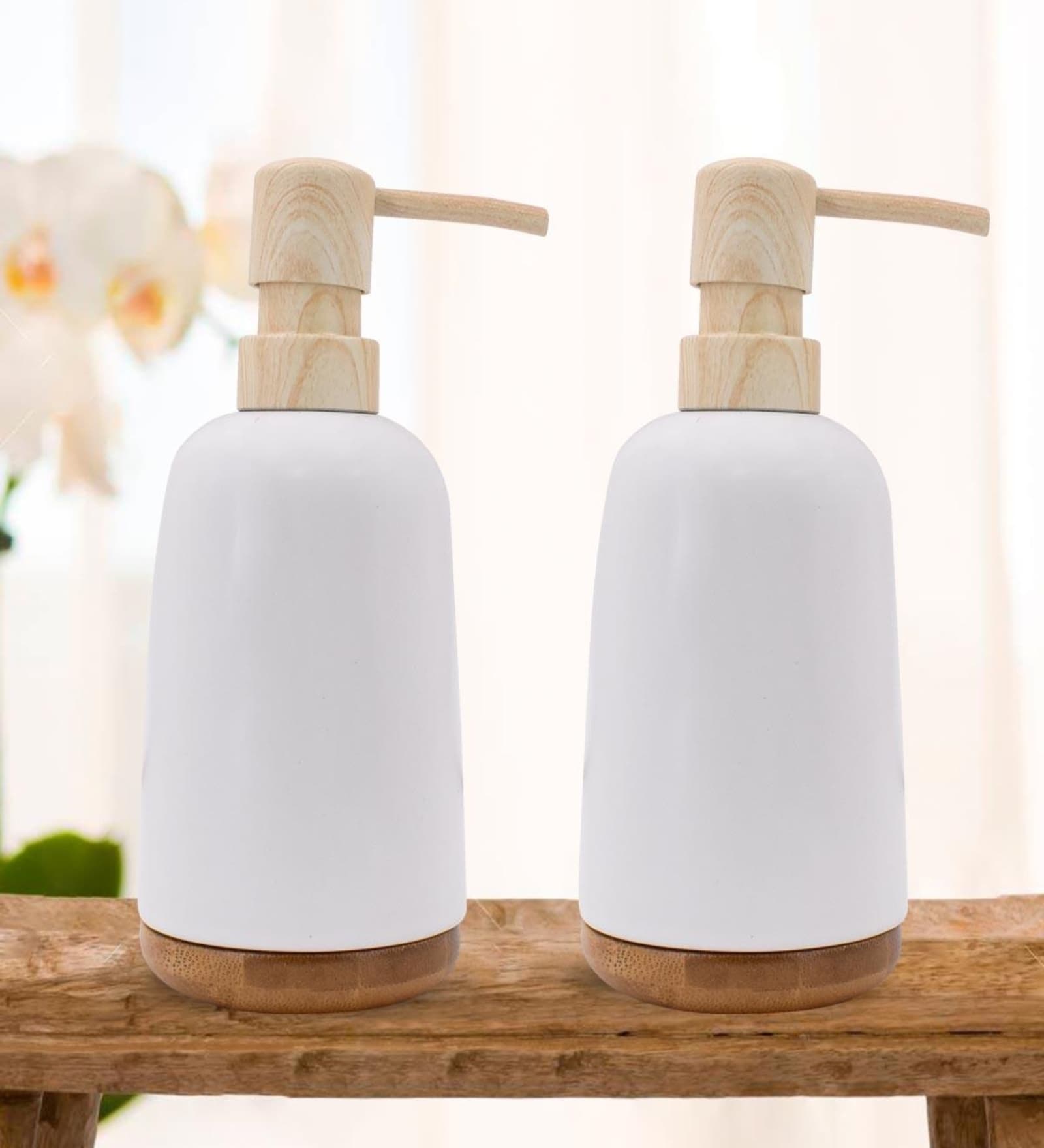 Buy White 300 ml Ceramic Liquid Soap Dispenser (Set of 2) by Kookee at 20 OFF by Kookee Pepperfry