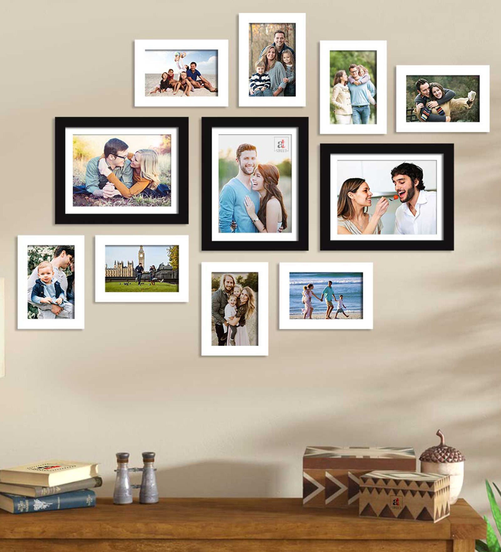 Buy White Polyresin Individual Set Of 11 Collage Photo Frames Online