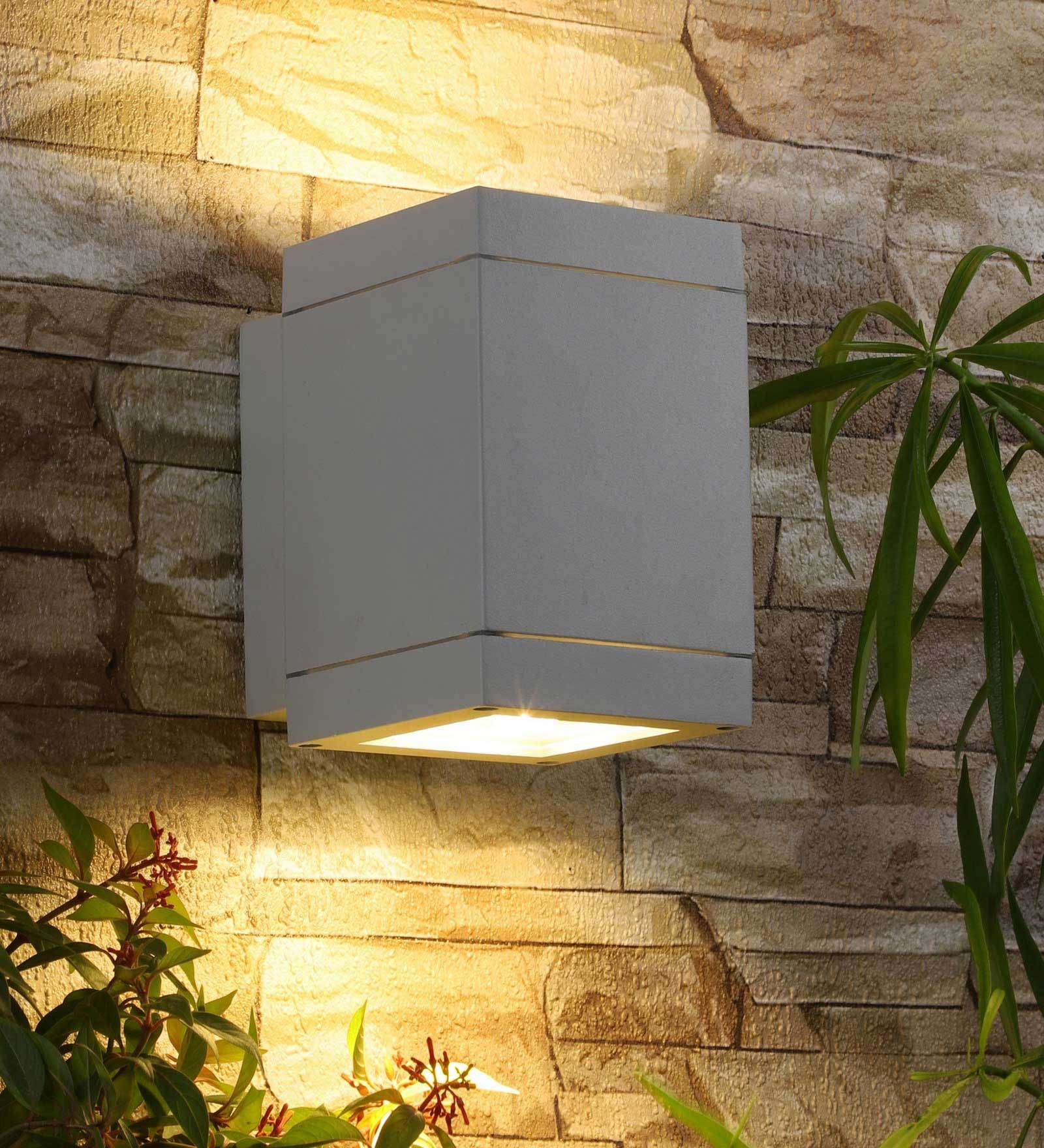 Buy White Metal Outdoor Wall Light by Eliante by Jainsons Lights at 51