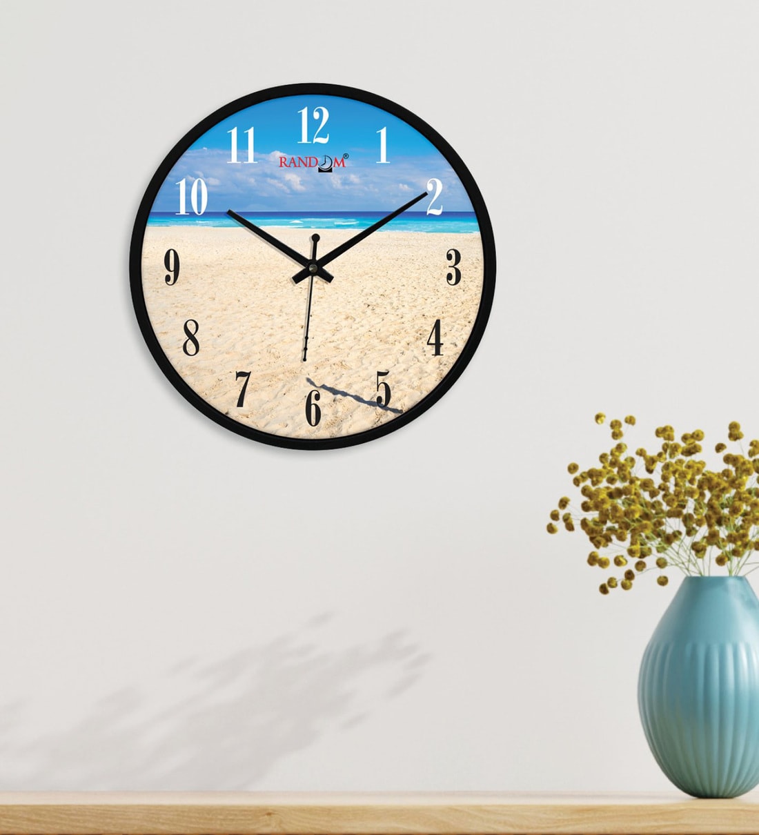 Buy Black MDF Beach Modern Wall Clock at 43% OFF by Random | Pepperfry