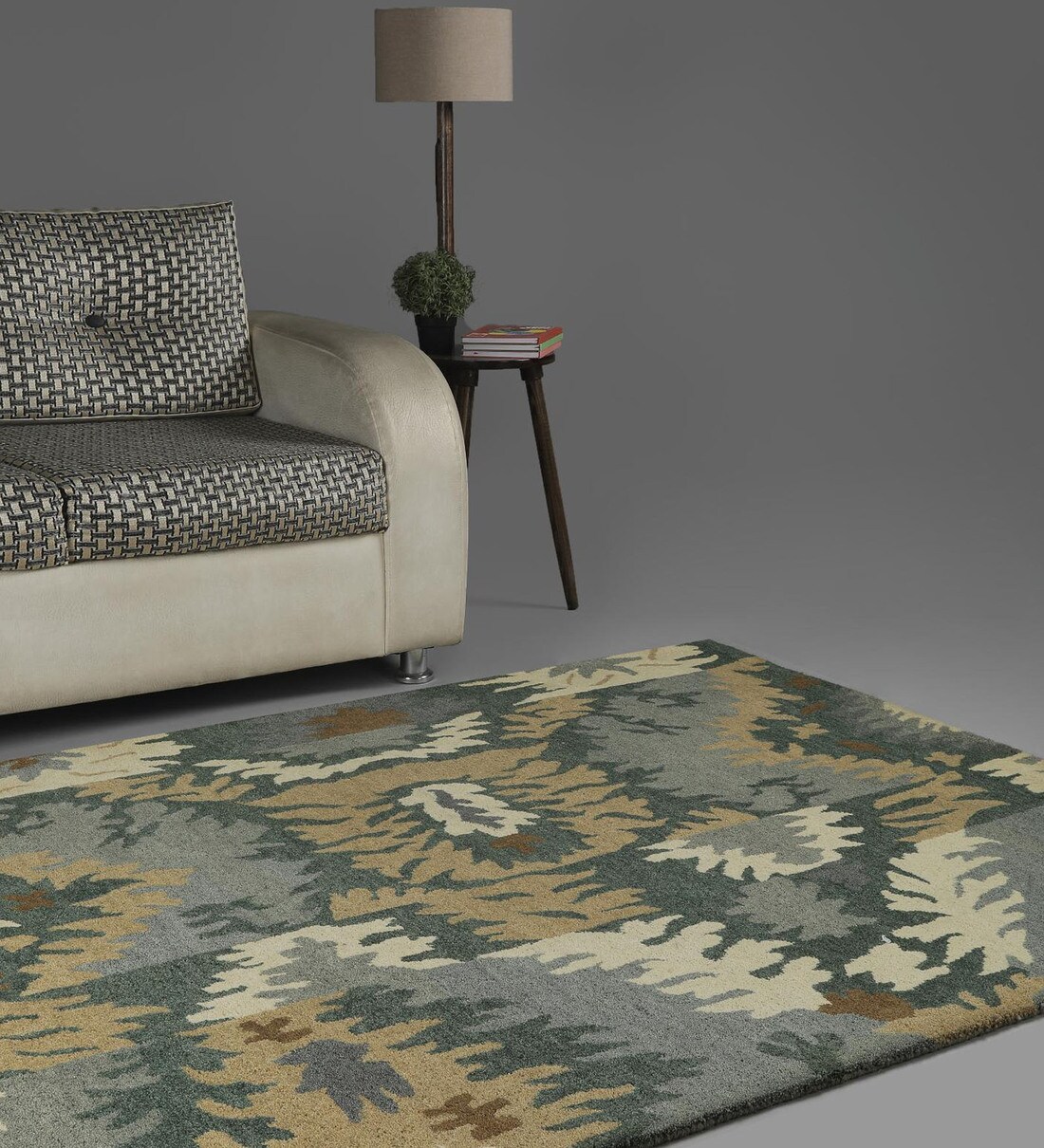 Buy Floral Pattern Wool Hand Tufted 5 X 8 Feet Carpet By Sanded Edge Smartly Priced at 53 OFF