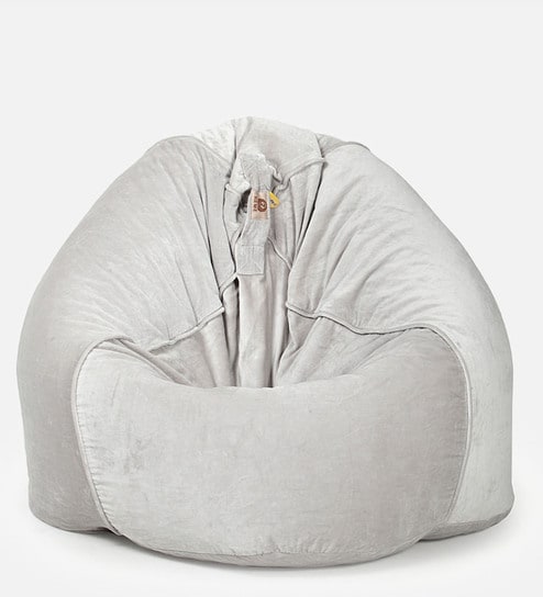 Buy Bean Bag Cover Online At Best Price In India Pepperfry   Xxxl Organic Velvet Bean Bag Cover In Light Grey Colour By Reme Xxxl Organic Velvet Bean Bag Cover I 8pojhd 