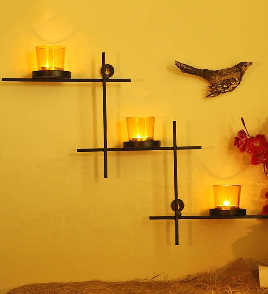 Buy Black Metal Felicity Wall Candle Holder at 51 OFF by Homesake