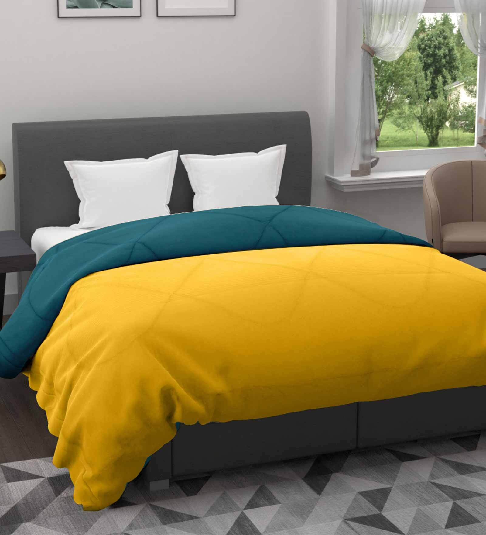 Buy Yellow Cotton 220 Mild Winter Double Bed Comforter by Clasiko