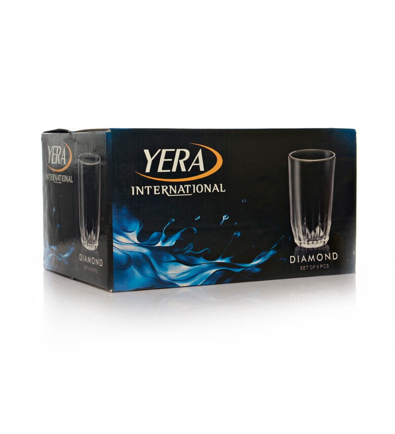 Yera Diamond 6 pcs Glass Set 240ML by Yera Online Everyday Glasses