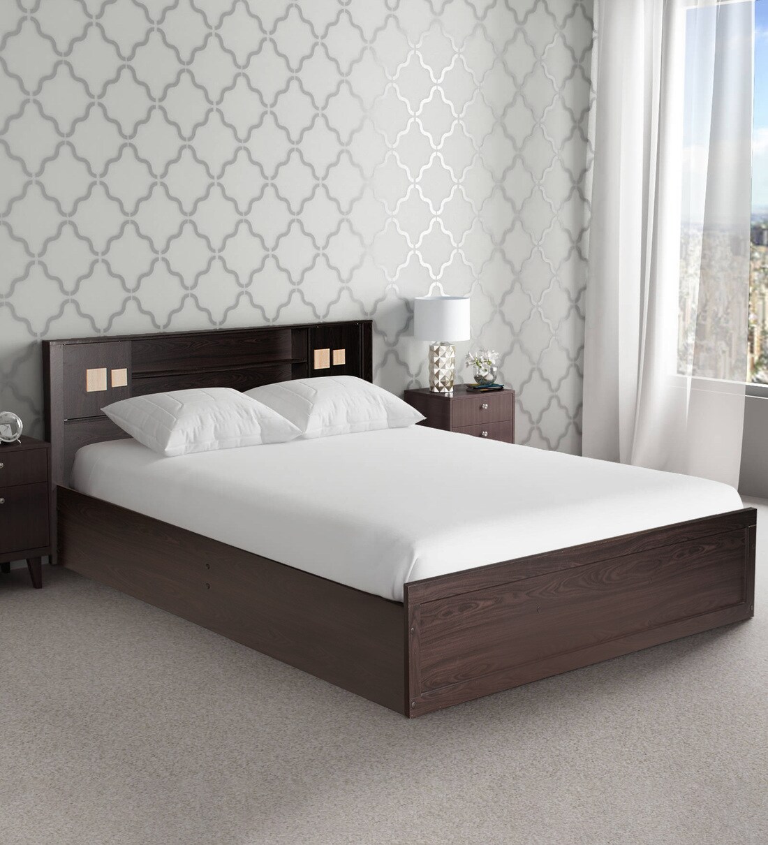 Buy Yuuta King Size Bed in Wenge Finish Online - Modern King Size Beds ...