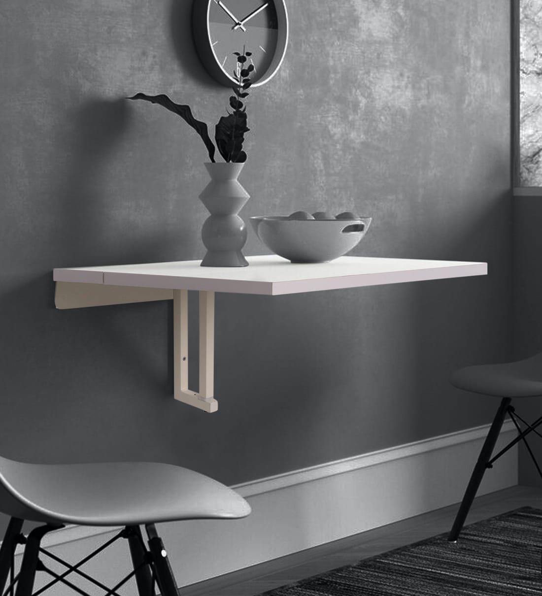 Buy Zuri Wall Mounted Table in White Finish Online Wall Mounted