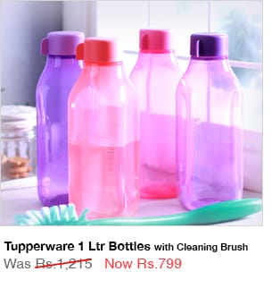 Tupperware 1 Ltr Bottles with Cleaning Brush